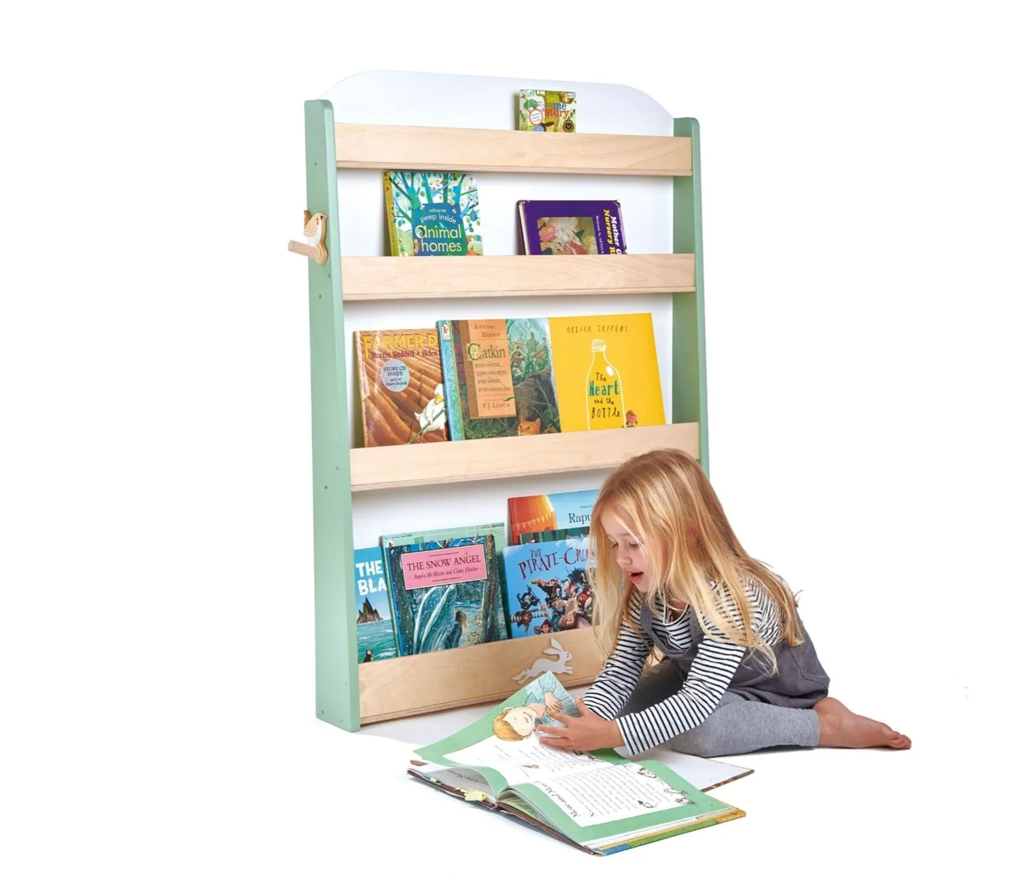 Tender Leaf Toys Kinderboekenkast forest Verstelbare leertoren alternatief: MamaToyz Houten leertoren